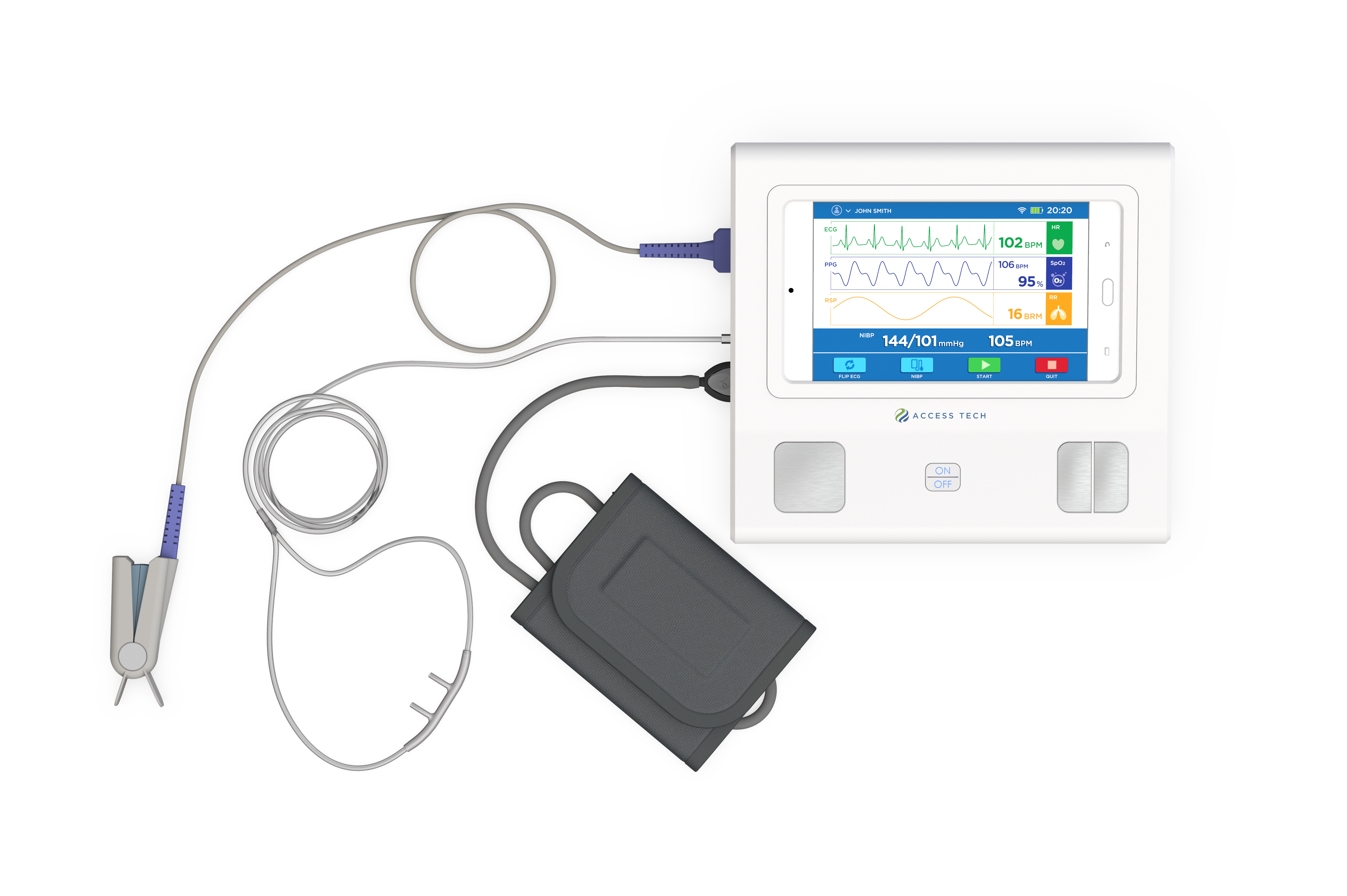 Healthcare professional using device